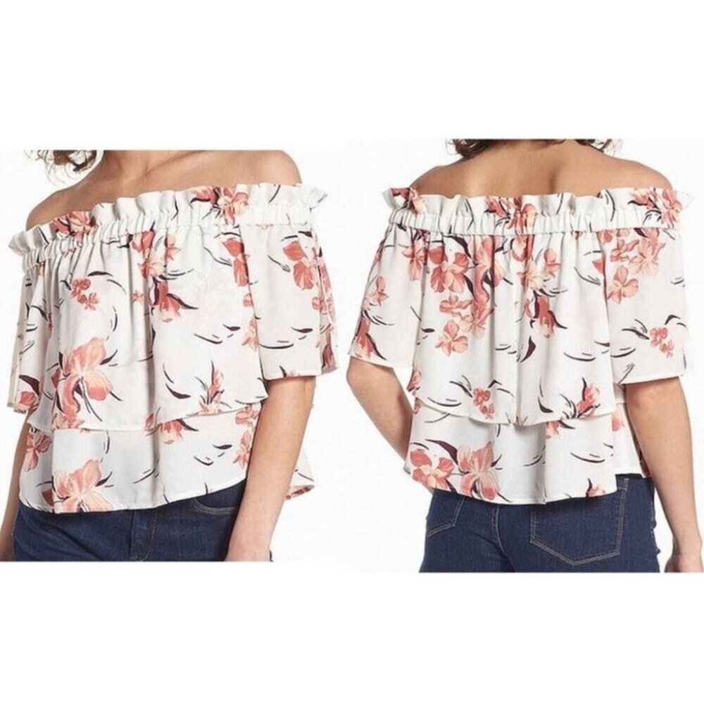 Leith off the shoulder floral blouse